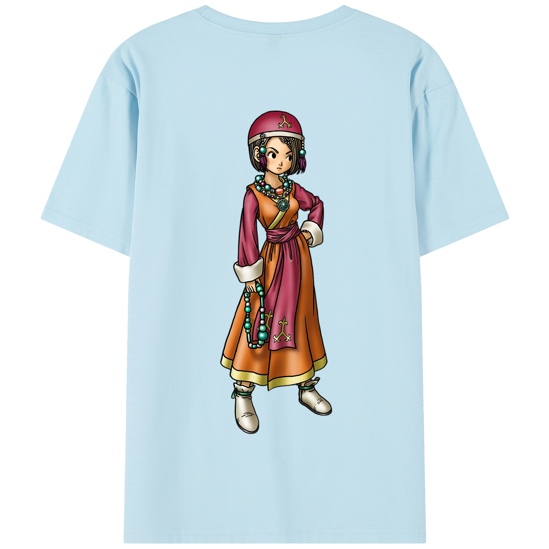 （画像用） ドラゴンクエスト Doragon Kuesuto Dragon Quest 綿100％半袖Tシャツ（背面プリント）